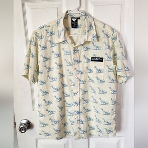 Snowbird Dino Skiing Button Up